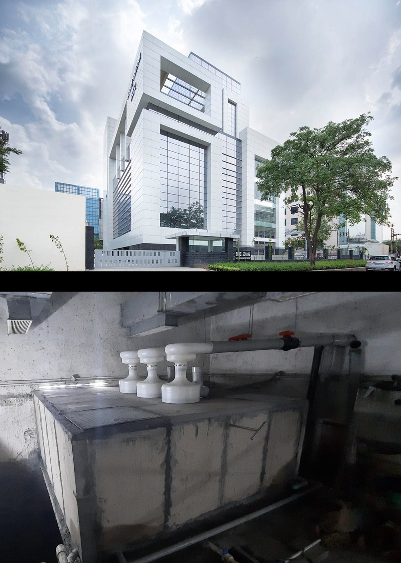 Building with an Aquatron STP installation and the plant room