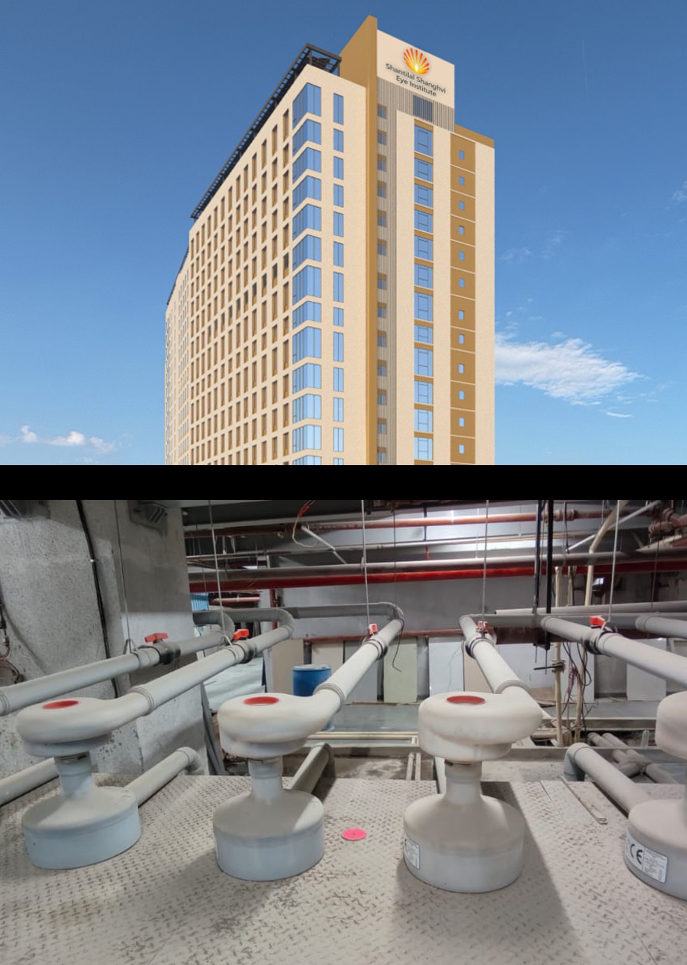 Building with an Aquatron STP installation and the plant room