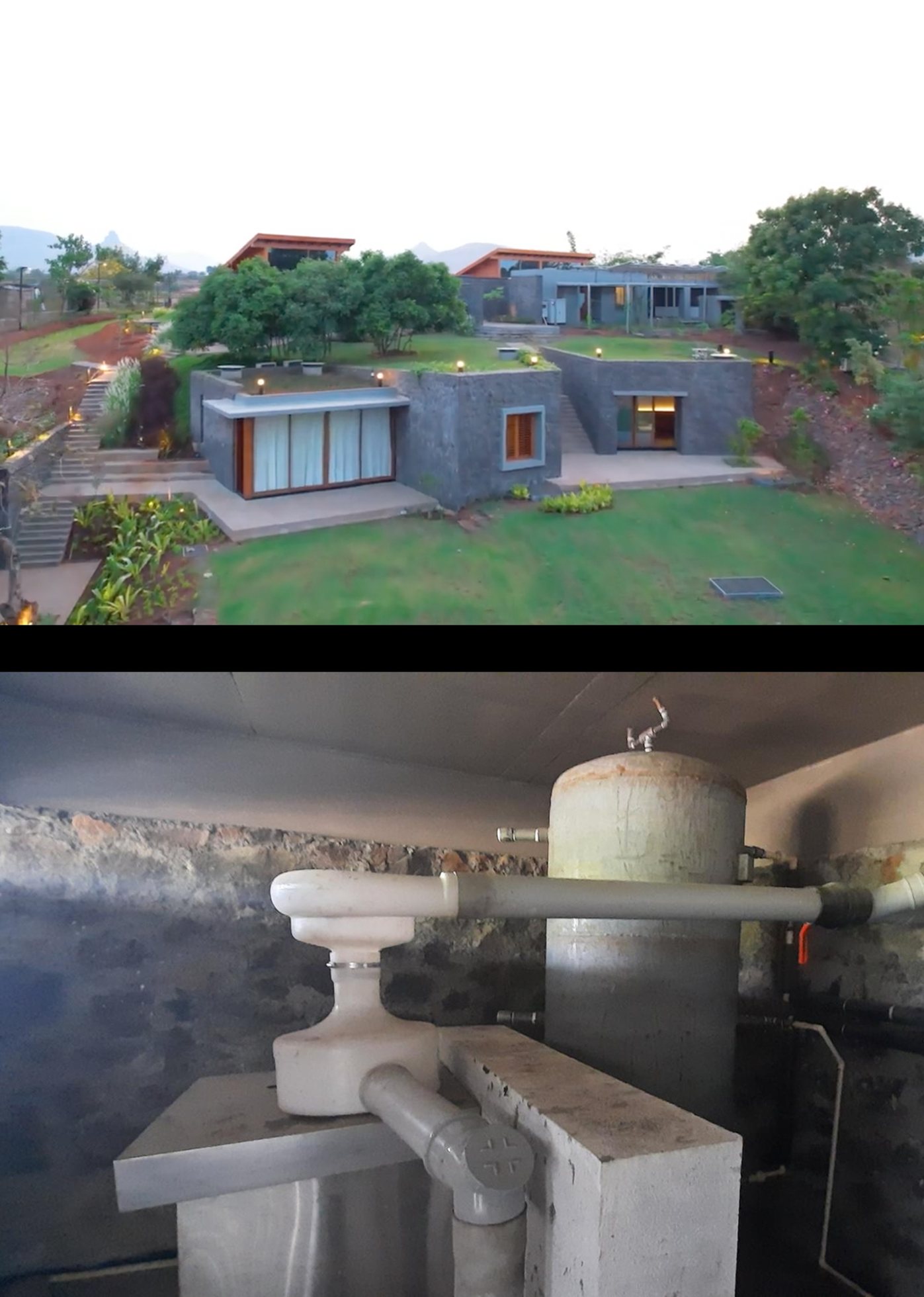 Building with an Aquatron STP installation and the plant room