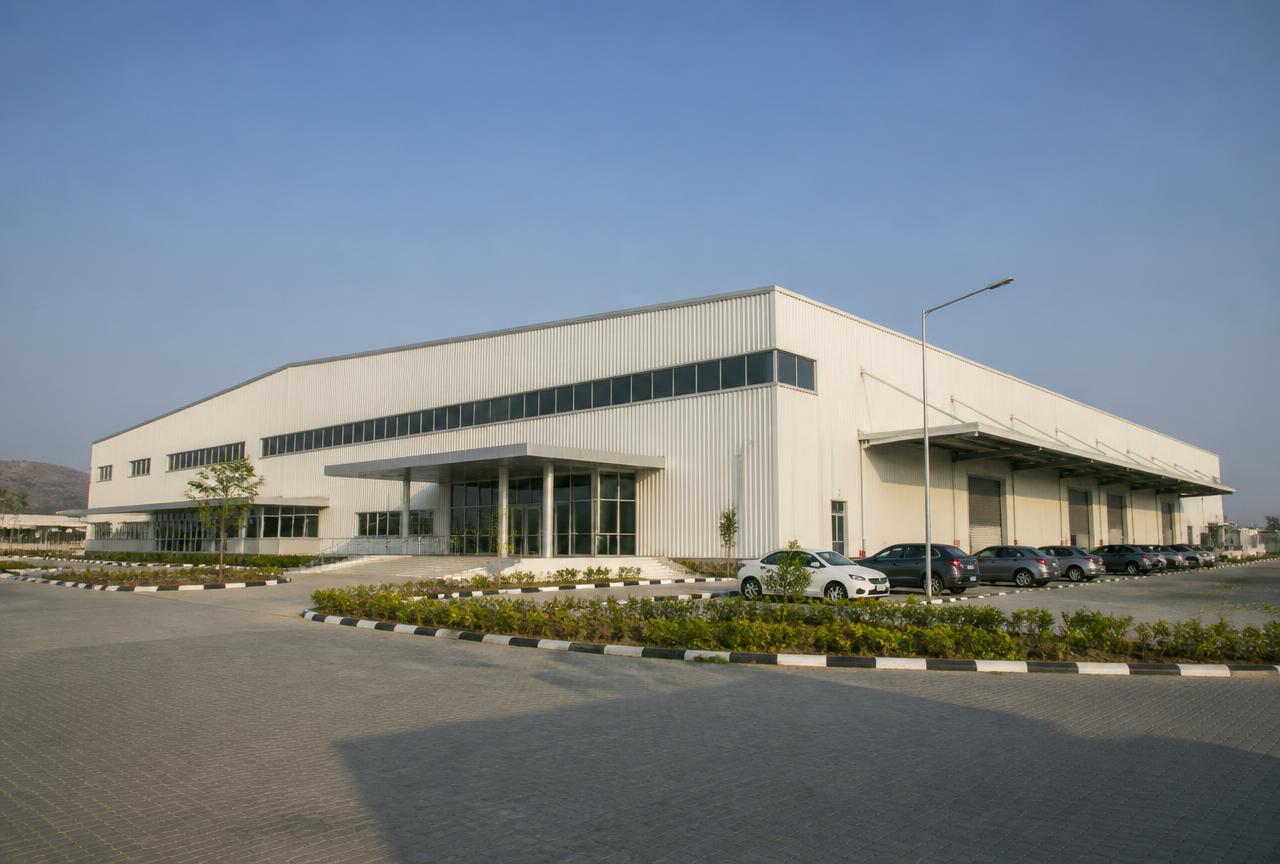 Industrial manufacturing factory campus with an Aquatron sewage treatment plant